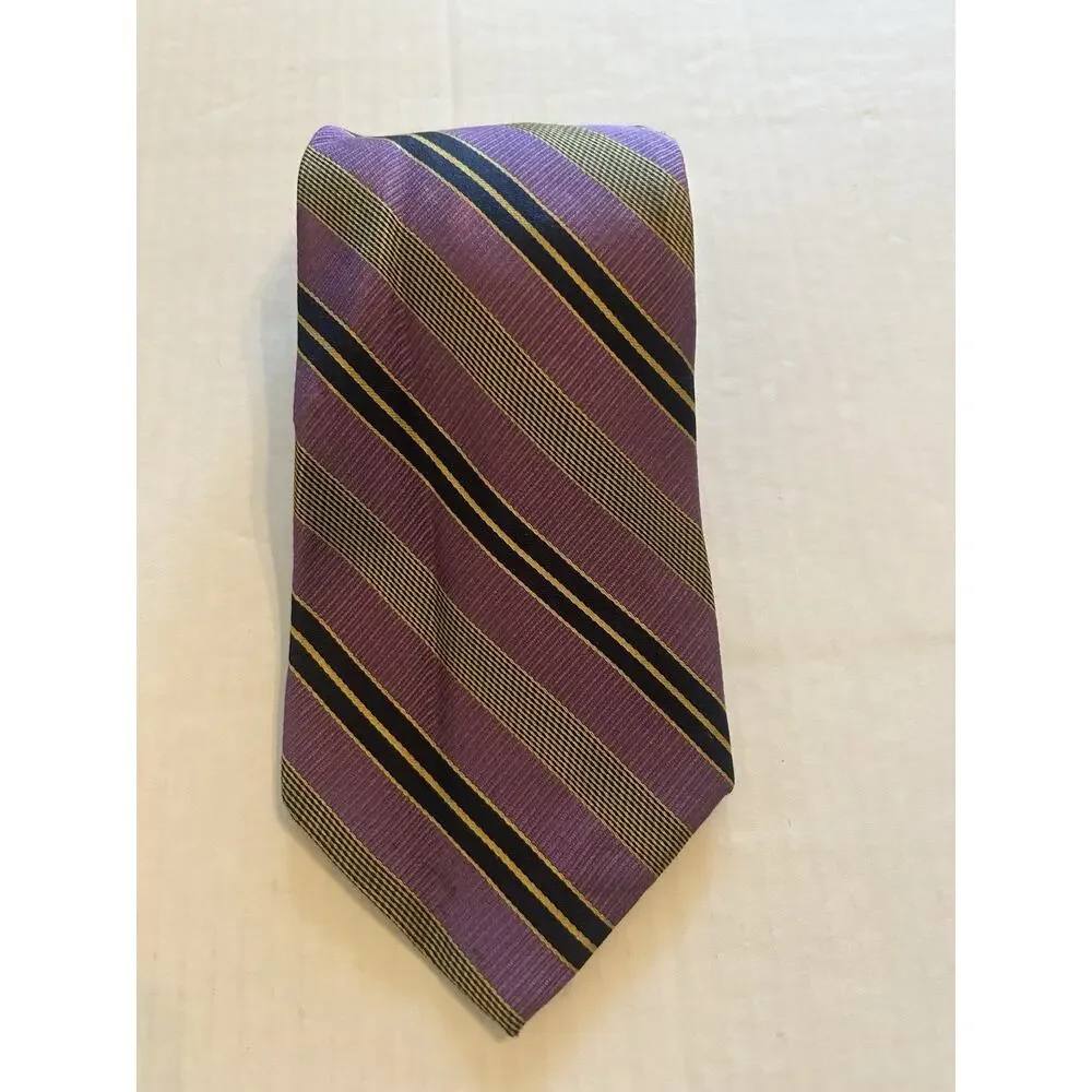 Robert Talbott Tie Mens‎ Purple Silk Striped Handsewn USA Classic Vintage